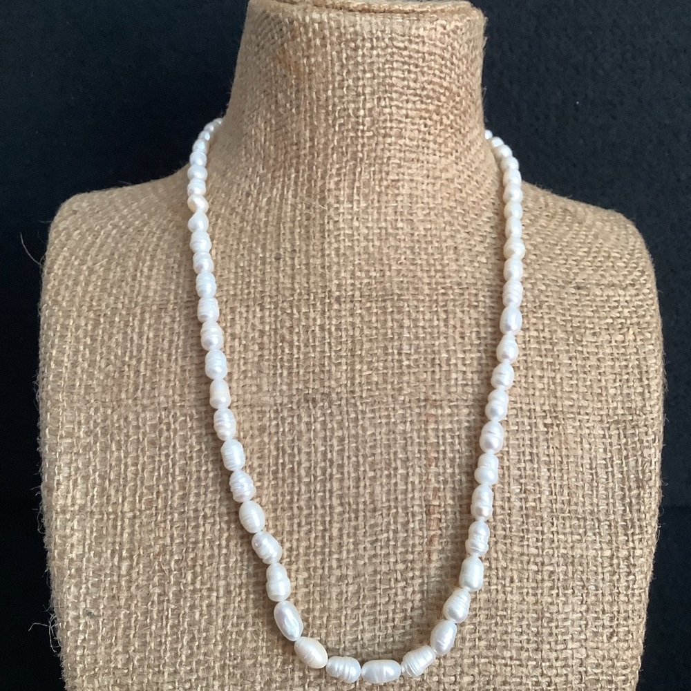 Genuine freshwater pearl necklace.